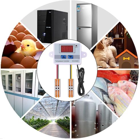 VGELA AC110~220V 1500W XH-W3001 ℉ Temperature Controller with Waterproof Probe and Quick Connector(2 Pieces) in Saudi Arabia