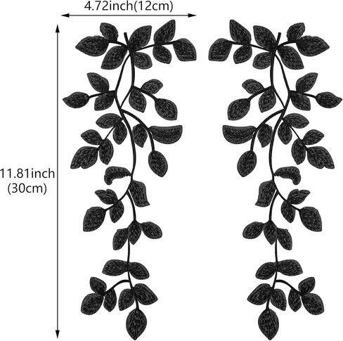 4 Pairs Green Lace Forest Leaves Vine Applique Patches Leaf Sewing Embroidery Applique Bohemian Shoulder Collar Embellishment Decorative Patches for Clothing Bags DIY Accessory Craft in Kuwait