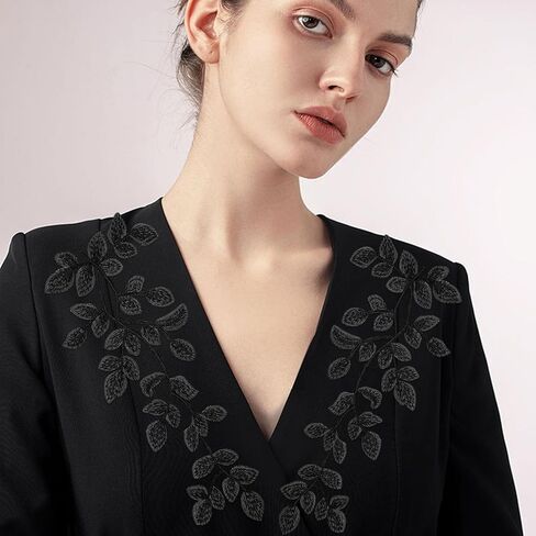 4 Pairs Green Lace Forest Leaves Vine Applique Patches Leaf Sewing Embroidery Applique Bohemian Shoulder Collar Embellishment Decorative Patches for Clothing Bags DIY Accessory Craft in Kuwait