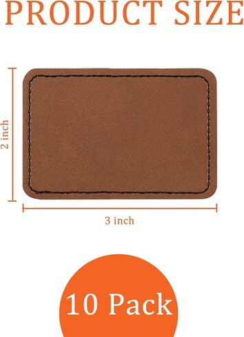 Blank Leatherette Patches with Adhesive, 10 Pcs Leather hat Patches for Hats, Jackets, Backpacks (Brown) in Kuwait