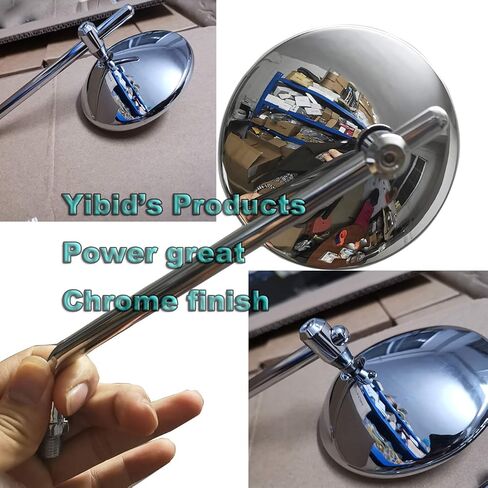 مرايا الرؤية الخلفية للدراجة النارية من الكروم العالمي مقاس 4 بوصات مرآة جانبية كلاسيكية كلاسيكية متعددة الملاءمة لاستبدال الطراد المروحية مقهى المتسابق سبورتستر بوبر بجولة داينا كاواساكي سوزوكي ياماها دوكاتي in Kuwait