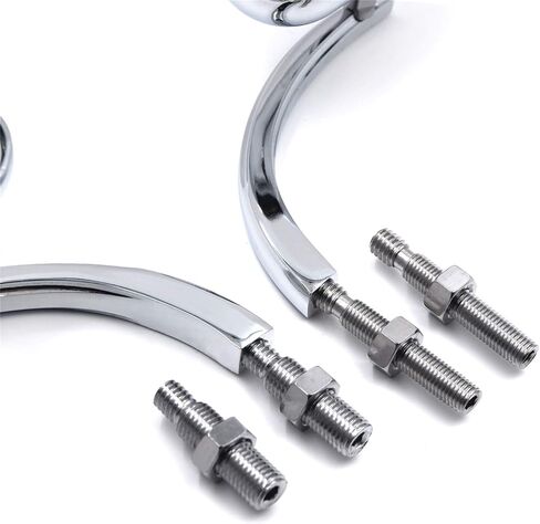 HTTMT MT376-CD Chrome Custom Mini Oval Mirrors Compatible with Harley Davidson Sportster Dyna Softail in Kuwait