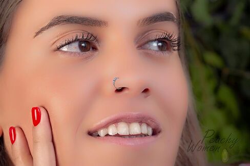 Beaded 24G Nose Ring For Women - Tiny 14k Gold Filled Nose Piercing Hoop Gold Beads - 7mm Inner Diameter Thin Nose Rings Tarnish Resistant in Kuwait