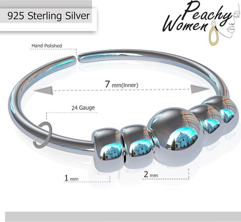 Beaded 24G Nose Ring For Women - Tiny 14k Gold Filled Nose Piercing Hoop Gold Beads - 7mm Inner Diameter Thin Nose Rings Tarnish Resistant in Kuwait
