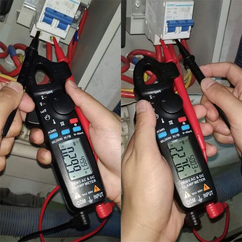 Bside ACM91 1mA Clamp Meter DC/AC Current True RMS Auto-Ranging 6000 Counts Multimeter Live Check V-Alert Temperature Capacitance Frequency Tester with Back Clip in Saudi Arabia
