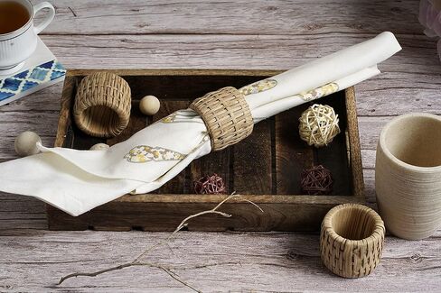 حلقات مناديل الروطان الخشبية، مجموعة من 6 قطع in Kuwait