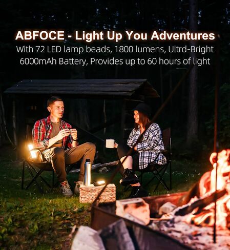 Solar Camping Lantern,1800LM,13 Light Modes, 3000mAh Battery, IP66 Waterproof,Rechargeable Camping Lights LED Flashlight for Hurricane, Emergency, Power Outages Home in Kuwait