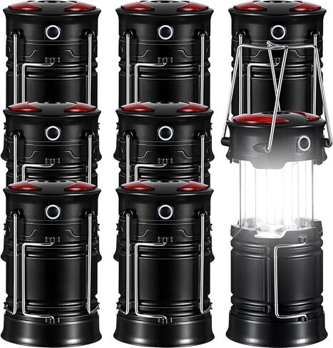 8 Pack Camping Lights and Lanterns Battery Powered Lanterns for Power Outages Lantern Flashlight Red Light and Magnet Base Collapsible Portable Waterproof Emergency Light for Hurricanes Outdoor Hiking in Kuwait
