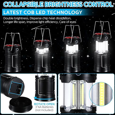 8 Pack Camping Lights and Lanterns Battery Powered Lanterns for Power Outages Lantern Flashlight Red Light and Magnet Base Collapsible Portable Waterproof Emergency Light for Hurricanes Outdoor Hiking in Kuwait
