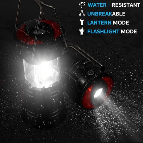 8 Pack Camping Lights and Lanterns Battery Powered Lanterns for Power Outages Lantern Flashlight Red Light and Magnet Base Collapsible Portable Waterproof Emergency Light for Hurricanes Outdoor Hiking in Kuwait