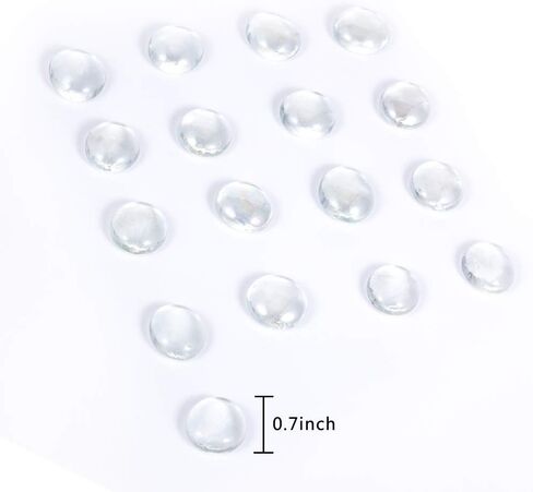 Suhome Clear Flat Marbles, Pebbles, Glass Gems for Vase Fillers, Party Table Scatter, Wedding, Decoration, Aquarium Decor, Crystal Rocks, 1 lbs (Approx 100 pcs) in Saudi Arabia
