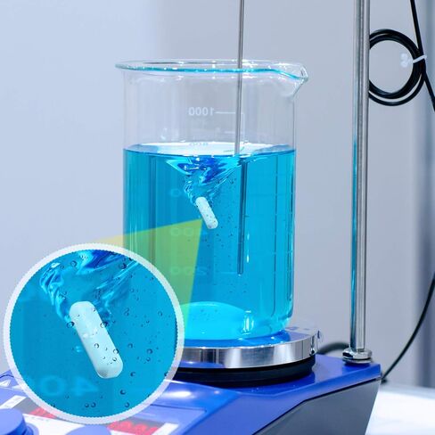 مجموعة قضيب التحريك المغناطيسي من PTFE، لون أبيض، شريط المختبر، شريط لوحة التحريك، مغناطيس لوحة التحريك (35 مم/ 1.37 بوصة، 16) in Kuwait