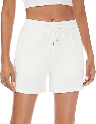 Beauhuty Women's 2024 Sweat Shorts with Pockets Drawstring Workout High Waisted Lounge Casual Cotton Shorts in Saudi Arabia