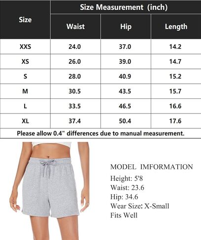 Beauhuty Women's 2024 Sweat Shorts with Pockets Drawstring Workout High Waisted Lounge Casual Cotton Shorts in Saudi Arabia