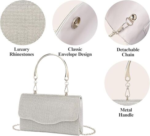 حقائب وحقائب سهرة من جيسي، حقائب يد نسائية للسهرات، حقائب يد رسمية للحفلات المسائية من حجر الراين للنساء لحفلات الزفاف in Kuwait