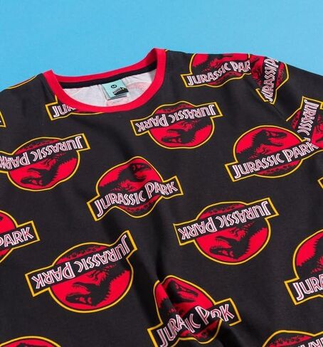 TruffleShuffle Jurassic Park All Over Print Pajamas| Unisex Jurassic Park Lounge-pants and T-Shirt PJs Set | Cosy Pajamas in Saudi Arabia