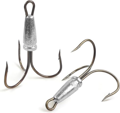 Snagging Hooks Snagging Weighted Treble Hooks, 4pcs Weighted Fishing Hooks Weighted Large Treble Bunker Snag Hooks for Baitfish Trout Bass Fishing 1.1oz 1.4oz 2.1oz 2.8oz in Saudi Arabia