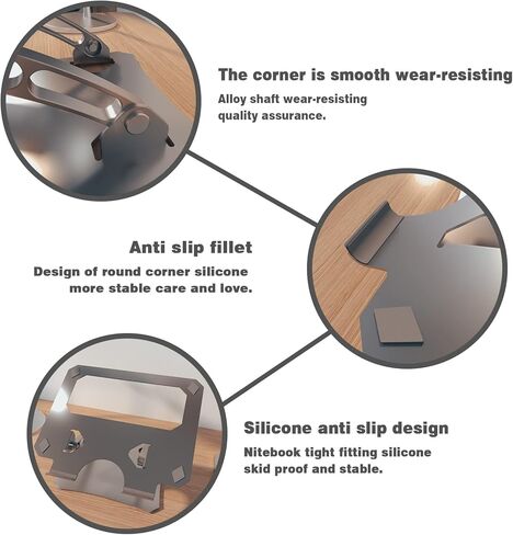 حامل كمبيوتر محمول للمكتب، حامل كمبيوتر محمول قابل للتعديل، حامل كمبيوتر محمول 17 بوصة، حامل كمبيوتر لأجهزة الكمبيوتر المحمولة مقاس 10 إلى 17 بوصة، أفضل شريك للمكتب، إنقاذ داء الفقار العنقي (فضي) in Kuwait