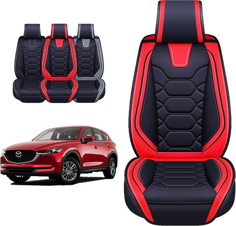 OASIS AUTO Mazda CX5 Accessories Seat Covers 2012-2025 Custom Fit Leather Cover Protector Cushion for CX-5 (Full Set, Black) in Saudi Arabia