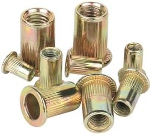 مجموعة صواميل البرشام، AETTL 413pcs SAE UNC تشكيلة صواميل البرشام، لمسة نهائية مطلية بالزنك، طقم صواميل برشام برأس مسطح من الفولاذ الكربوني مع علبة 6#-32,8#-32,10#-24,1/4-20، 5/16- 18، 3/8-16، 1/2-13 in Kuwait