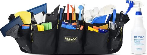 مجموعة أدوات تغليف الفينيل للسيارة من REEVAA® ومجموعة حقيبة الخصر لتلوين النوافذ، مجموعة أساسية لتلوين الأفلام الاحترافية، وأدوات تظليل النوافذ مع زجاجة رش، طقم ممسحة مطاطية/صبغ PPF، طقم عصا مغناطيسية صغيرة in Kuwait