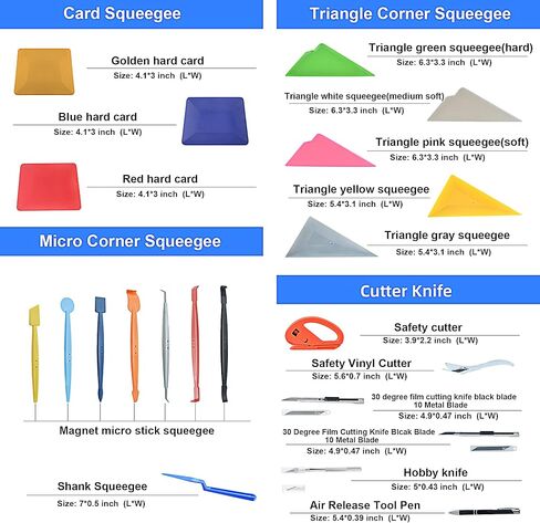 مجموعة أدوات تغليف الفينيل للسيارة من REEVAA® ومجموعة حقيبة الخصر لتلوين النوافذ، مجموعة أساسية لتلوين الأفلام الاحترافية، وأدوات تظليل النوافذ مع زجاجة رش، طقم ممسحة مطاطية/صبغ PPF، طقم عصا مغناطيسية صغيرة in Kuwait