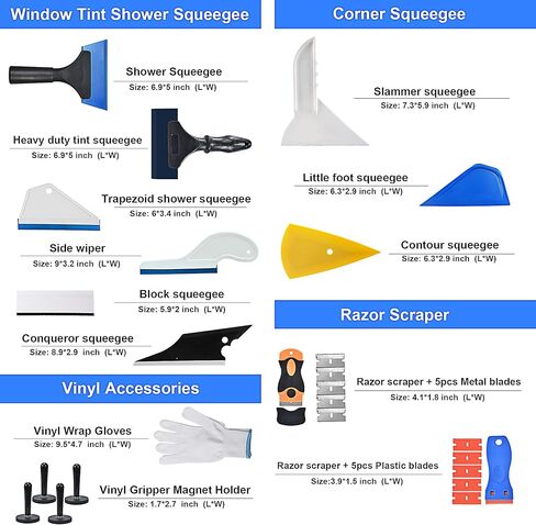 مجموعة أدوات تغليف الفينيل للسيارة من REEVAA® ومجموعة حقيبة الخصر لتلوين النوافذ، مجموعة أساسية لتلوين الأفلام الاحترافية، وأدوات تظليل النوافذ مع زجاجة رش، طقم ممسحة مطاطية/صبغ PPF، طقم عصا مغناطيسية صغيرة in Kuwait