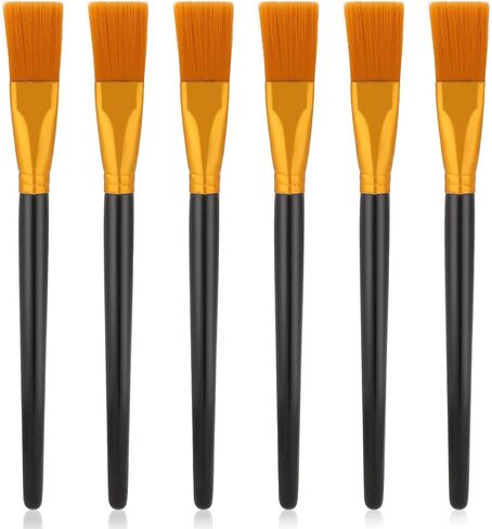 6Pcs Flat Paint Brush Set Acrylic Paint Brushes 1 inch Watercolor Acrylic Paint Brush Synthetic Nylon Oil Painting Brushes for Acrylic, Watercolor, Oil, Crafts, Face Body Art in Saudi Arabia
