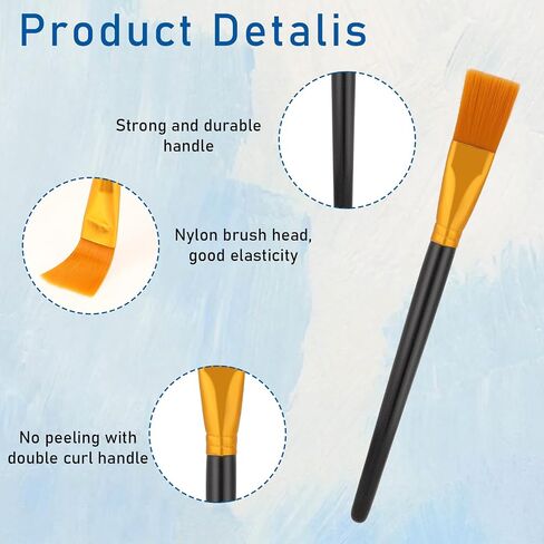 6Pcs Flat Paint Brush Set Acrylic Paint Brushes 1 inch Watercolor Acrylic Paint Brush Synthetic Nylon Oil Painting Brushes for Acrylic, Watercolor, Oil, Crafts, Face Body Art in Saudi Arabia