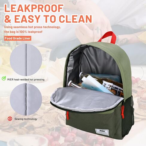 MIER Insulated Backpack Cooler Small Lunch Bookbag for Women Men in Kuwait