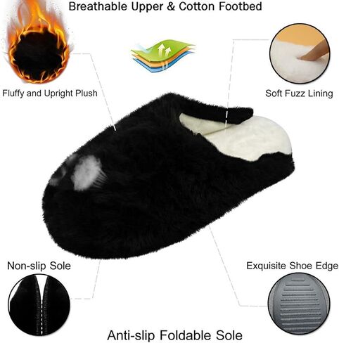 WOJWSKI شباشب للرجال والنساء شبشب منزل شتوي من رغوة الذاكرة أحذية لغرفة النوم أحذية داخلية دافئة سهلة الارتداء in Kuwait