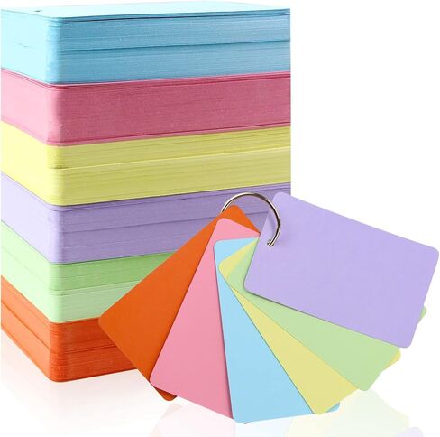 600 ورقة من بطاقات الفهرسة الثقيلة، وبطاقات ملاحظات مقاس 3 × 5 بوصة مع فتحة، وبطاقات دراسة ملونة و10 قطع من حلقات أوراق فضفاضة لبطاقات وصفات التعلم المدرسية in Kuwait