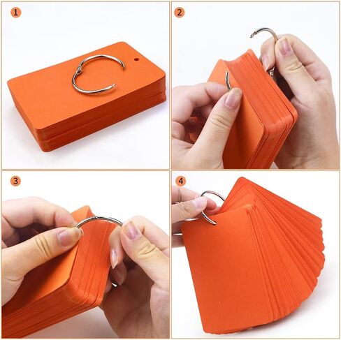 600 ورقة من بطاقات الفهرسة الثقيلة، وبطاقات ملاحظات مقاس 3 × 5 بوصة مع فتحة، وبطاقات دراسة ملونة و10 قطع من حلقات أوراق فضفاضة لبطاقات وصفات التعلم المدرسية in Kuwait