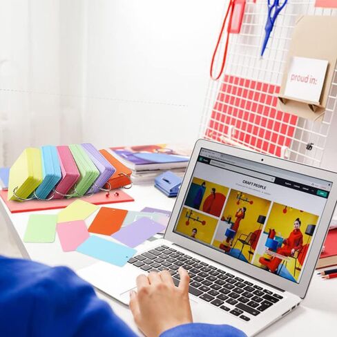 600 ورقة من بطاقات الفهرسة الثقيلة، وبطاقات ملاحظات مقاس 3 × 5 بوصة مع فتحة، وبطاقات دراسة ملونة و10 قطع من حلقات أوراق فضفاضة لبطاقات وصفات التعلم المدرسية in Kuwait