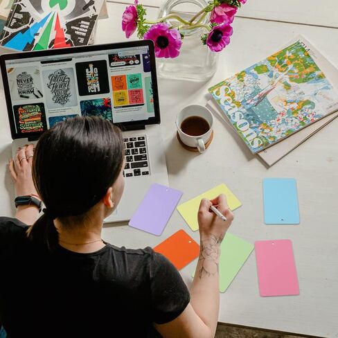 600 ورقة من بطاقات الفهرسة الثقيلة، وبطاقات ملاحظات مقاس 3 × 5 بوصة مع فتحة، وبطاقات دراسة ملونة و10 قطع من حلقات أوراق فضفاضة لبطاقات وصفات التعلم المدرسية in Kuwait