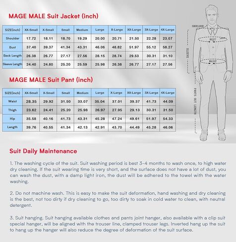 MAGE MALE Mens Suits Slim Fit Pinstripe 2 Piece Tuxedo Suit Set One Button Wedding Party Business Blazer Pants with Tie in Saudi Arabia