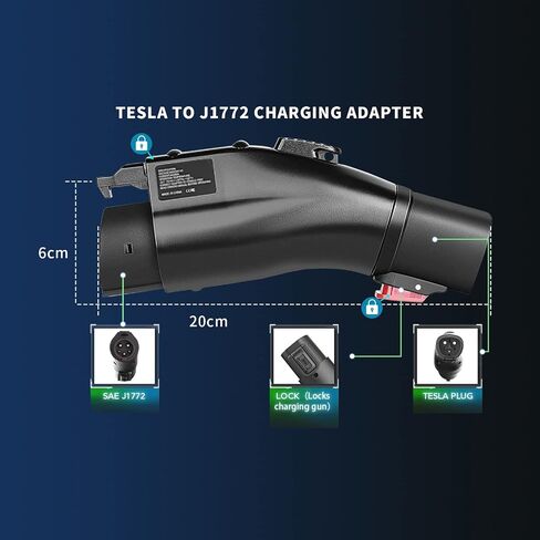محول شحن إلى J1772 - متوافق مع موصلات Tesla عالية الطاقة وشواحن الوجهة والموصلات المحمولة، بحد أقصى 48 أمبير و250 فولت (فقط لـ J1772 EVs) in Kuwait
