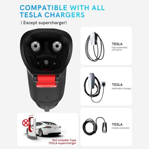 محول شحن إلى J1772 - متوافق مع موصلات Tesla عالية الطاقة وشواحن الوجهة والموصلات المحمولة، بحد أقصى 48 أمبير و250 فولت (فقط لـ J1772 EVs) in Kuwait