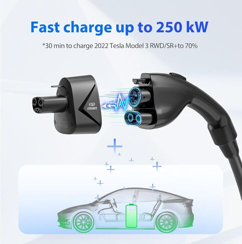 محول CCS1 إلى Tesla، شاحن فائق محمول لطراز Tesla 3/S/X/Y 250KW CCS1 إلى محول شاحن Tesla متوافق مع محطة شحن سريعة من المستوى 3 مع قابس CCS in Kuwait