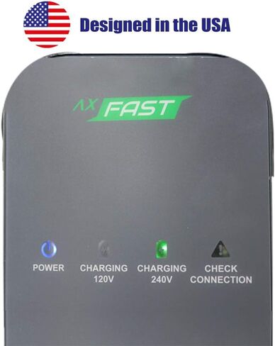 Accell AxFAST Dual-Voltage Portable EVSE 16 Amp - 120/240V Electric Vehicle Charger Level 2 Compatible with Tesla Chevy Bolt Nissan Leaf Chrysler Pacifica Toyota Prius Hyundai Electric Cars and More in Kuwait