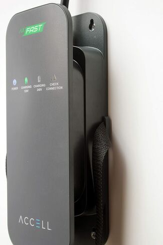 Accell AxFAST Dual-Voltage Portable EVSE 16 Amp - 120/240V Electric Vehicle Charger Level 2 Compatible with Tesla Chevy Bolt Nissan Leaf Chrysler Pacifica Toyota Prius Hyundai Electric Cars and More in Kuwait