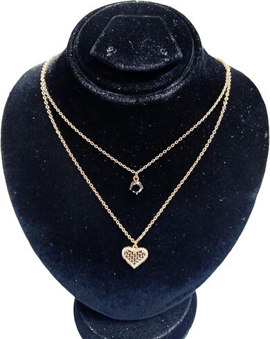 Fashion Women's Double Layer Heart Necklace Gold Plated Necklace for Wedding Party Daily Wear in Saudi Arabia