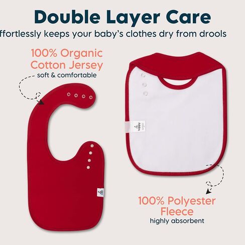 Organic Cotton Drool Bibs | Soft and Absorbent | Baby Infant Boys and Girls | Teething, Drooling in Saudi Arabia