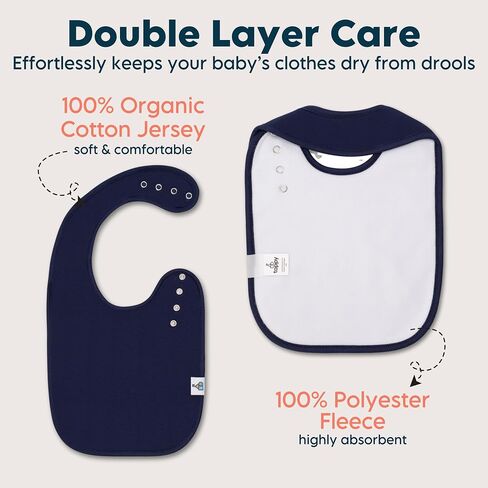Organic Cotton Drool Bibs | Soft and Absorbent | Baby Infant Boys and Girls | Teething, Drooling in Saudi Arabia