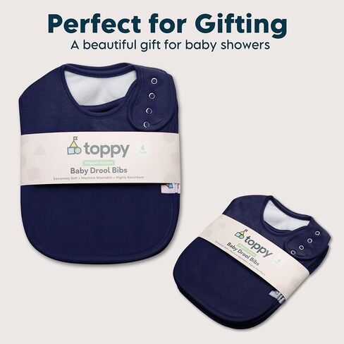 Organic Cotton Drool Bibs | Soft and Absorbent | Baby Infant Boys and Girls | Teething, Drooling in Saudi Arabia