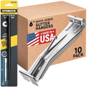 برغي سريع 6 بوصة شماعات مزراب - 50 حزمة - قوسين مزراب 6 بوصة مع مكافأة 6 بوصة بتات - مقاطع قوس مخفية مع المسمار مسبقا - إصلاح مزاريب المطر المتره in Kuwait