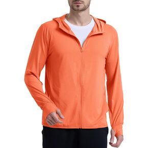 Men's UPF 50+ Sun Protection Lightweight Hoodie Jacket Full Zip Long Sleeve Hiking Fishing Outdoor Performance in Saudi Arabia