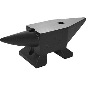 Cast Steel Anvil, 22 Lbs Single Horn Anvil with Large Countertop and Stable Base, High Hardness Rugged Round Horn Anvil Blacksmith for Bending, Shaping in Saudi Arabia