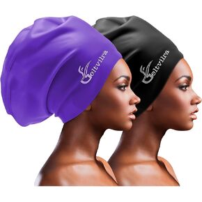 Extra Large Swim Cap for Braids and Dreadlocks Women Men Silicone Swimming Cap for Long Thick Curly Weaves Afro Hair Extensions in Saudi Arabia