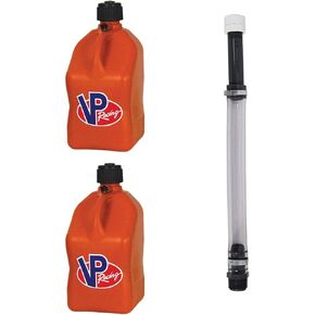 VP Racing Fuels 3572 + 3044B 5 Gallon Square Motorsport Utility Contiler Orange W/ 14 "خرطوم قياسي (2 عبوة) in Kuwait